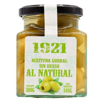 ACEITUNA VERDE GORDAL SIN HUESO NATURAL